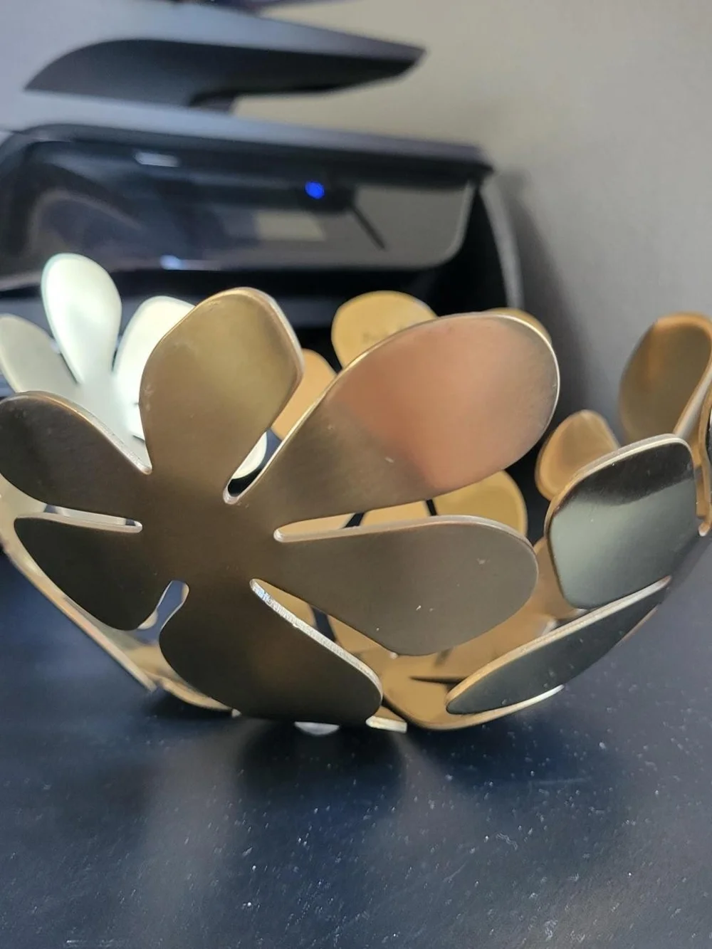IKEA Stockholm Gold Floral Metal Bowl